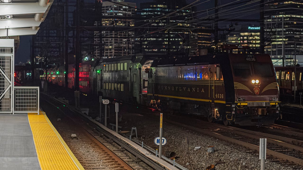 [HD] NJ Transit & Amtrak Trains at Harrison PATH Station - YouTube