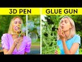 3D PEN VS GLUE GUN || Crazy hacks for your life that really work || DIY jewellery, Decor, Toys