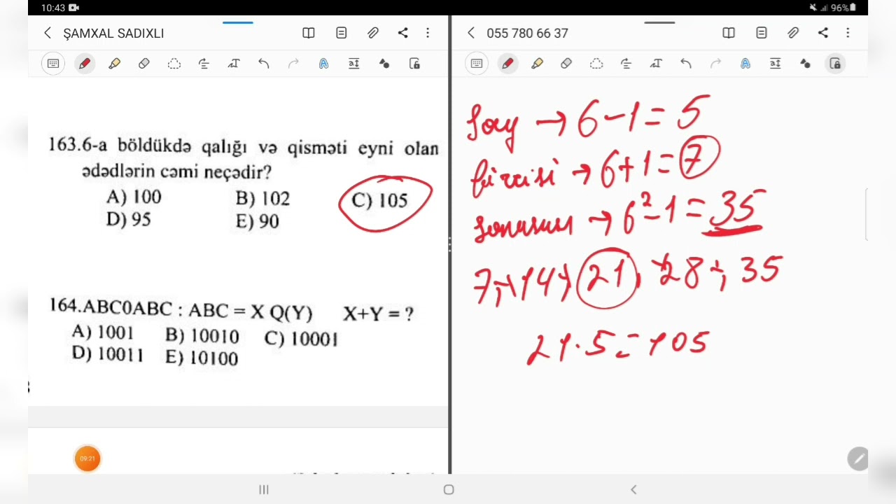 QALIQLI BÖLMƏ. BÜLÜNƏN, BÖLƏN, QİSMƏT MHM2021 (157- 193) SUALLAR