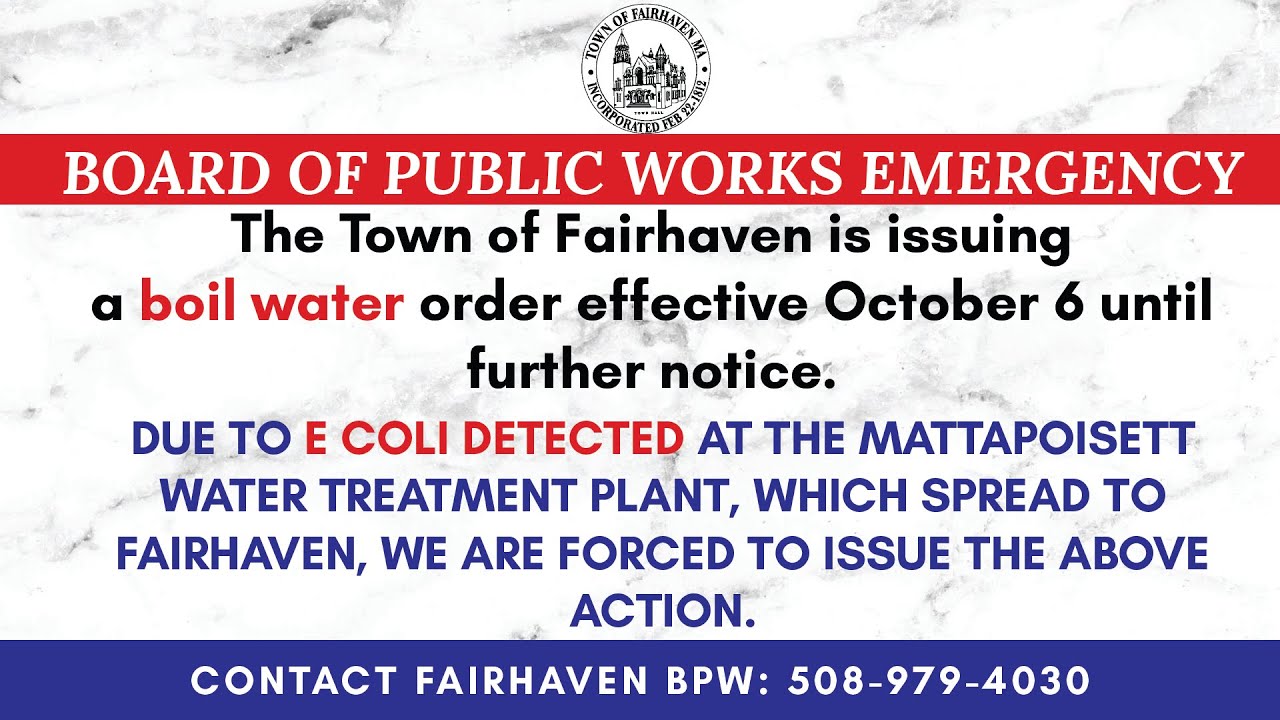 Fairhaven BPW Water Emergency 10/ 7/ 21 YouTube
