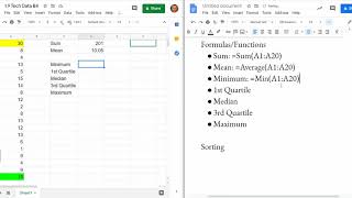 Celebrity Using Google Sheets for 1 Variable Statistics Wealth