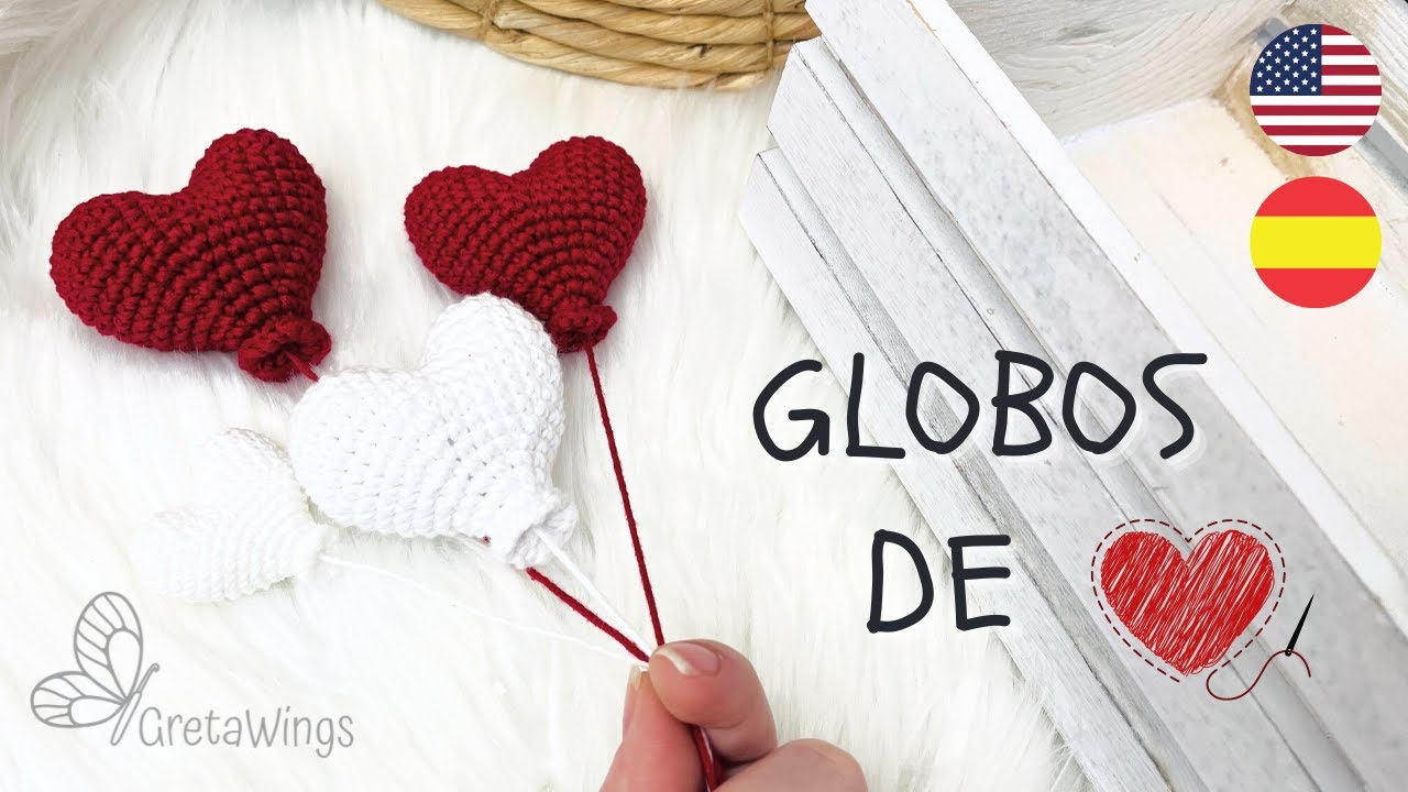CORAZONES AMIGURUMI SAN VALENTIN/ 14 febrero Sub 🇺🇸🇪🇸/ GretaWings