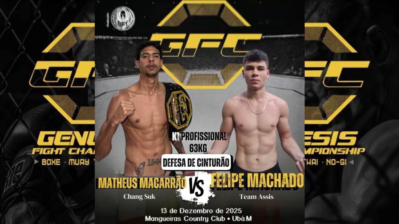 Matheus Carvalho (Macarrão) vs Felipe Machado | Defesa de Cinturão GFC | LUTA COMPLETA