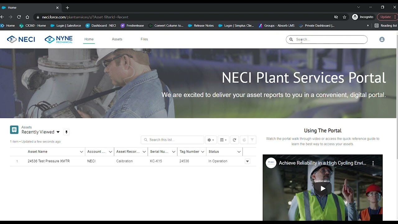 NECI Plant Services Portal: How to Use