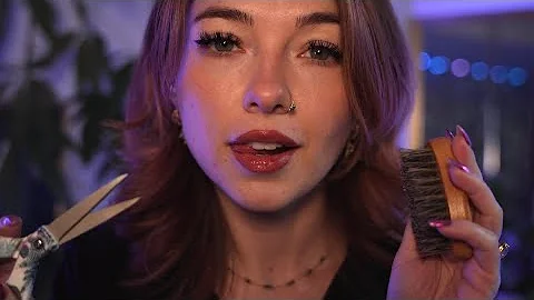 Gentle Haircut and Styling ✂️💈ASMR [ scissor and razor sounds, brushing, misting, and hot towel ]