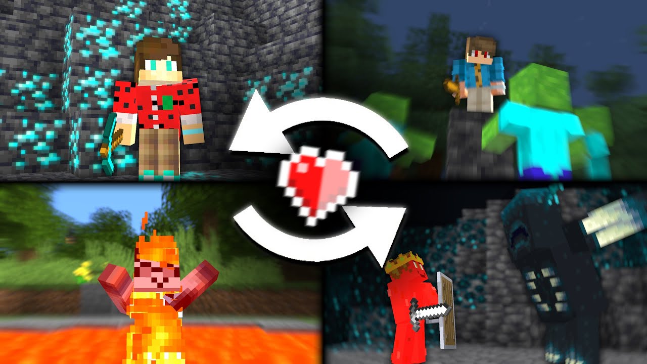 Minecraft But We Swap When We Take DAMAGE...