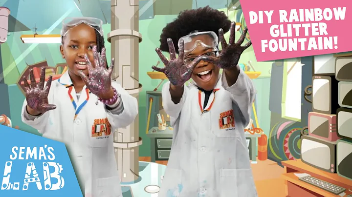 Baking Soda and Vinegar Science Experiment | Rainbow Glitter Fountain |  Sema's Lab