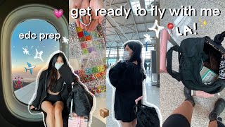 preparing for EDC!: glow up with me, hair extensions, nails and flying to los angeles