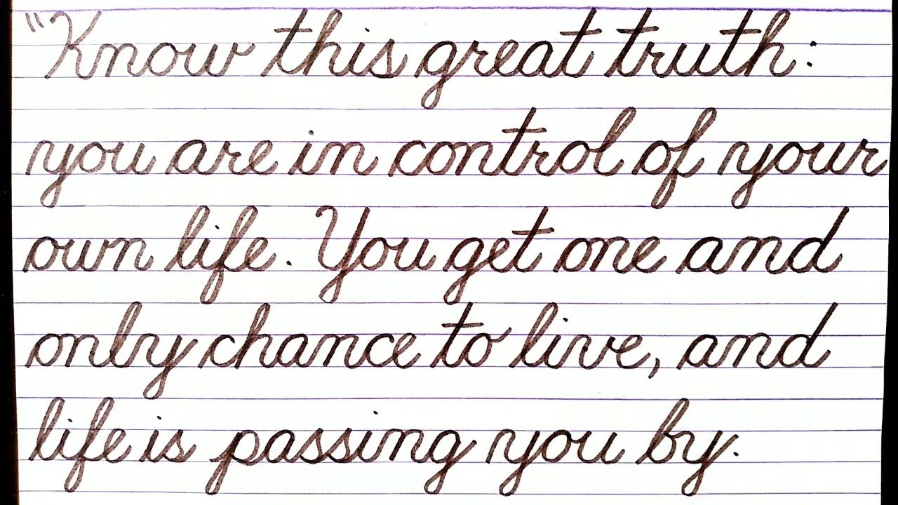 Know This Great Truth | Rachel Hollis | English Cursive Handwriting ...