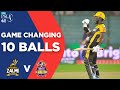 PSL2021 | Match Changing Last 10 Balls | Quetta Gladiators vs Peshawar Zalmi | Match 8 | MG2E