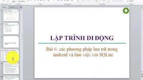 24.  Giới thiệu SQLite, tạo csdl và tạo bảng trong SQLite như thế nào