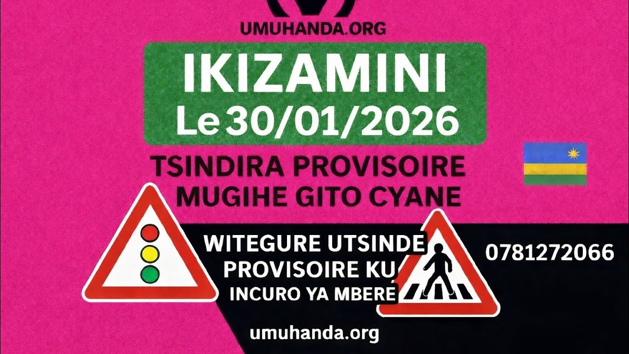 🚦 IKIZAMINI Le 30/01/2026 | Amategeko y’Umuhanda | Ibibazo 20 n’Ibisubizo | Tsindira Provisoire vuba