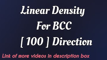 Linear density for BCC  [100] direction - Linear density for crystal structures