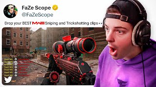 REACTING to the BEST SNIPING CLIPS \& TRICKSHOTS on Modern Warfare 3!