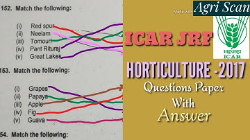 ICAR JRF HORTICULTURE 2017 Solved question paper