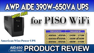 ✅ AWP Aide 390W-650VA UPS/AVR Review for Piso WiFi