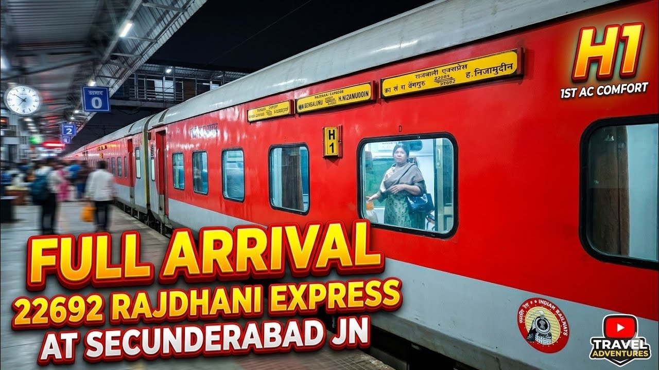 Sc Rajdhani FULL ARRIVAL OF 22692 RAJDHANI EXPRESS FROM H-NIZAMUDDIN TO KSR ...