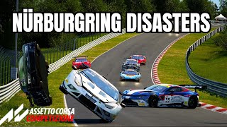 THE WORST CRASHES at the Nürburgring Nordschleife - Assetto Corsa Competizione