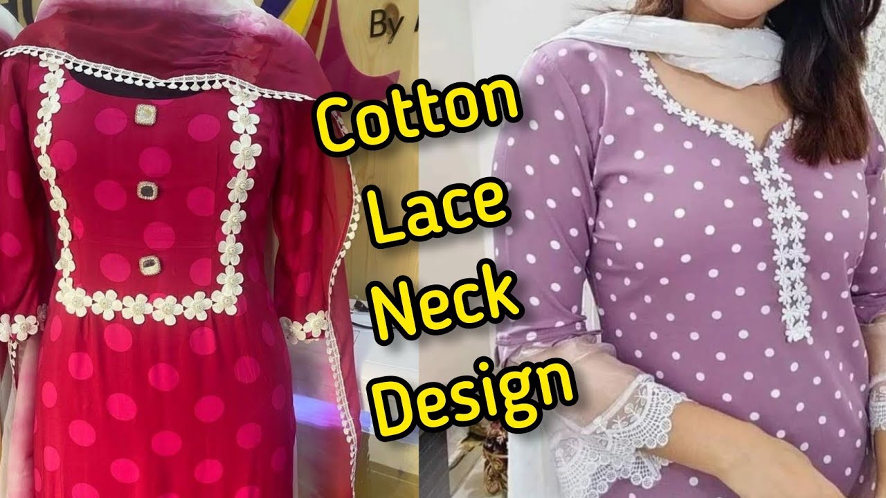 Lace Design On Neck/Lace Design On Suit Neck/Kurti Neck Design