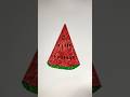 Easy Watermelon Drawing 🍉 | Satisfying Mini Art Short #shorts
