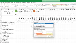 Excel Urlaubsplaner 2024 für Mitarbeiter erstellen - mit Feiertagen [Urlaubskalender] screenshot 5