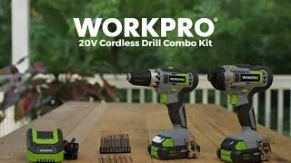 WORKPRO® Tools | 20V Cordless Drill Driver & Impact Driver Kit