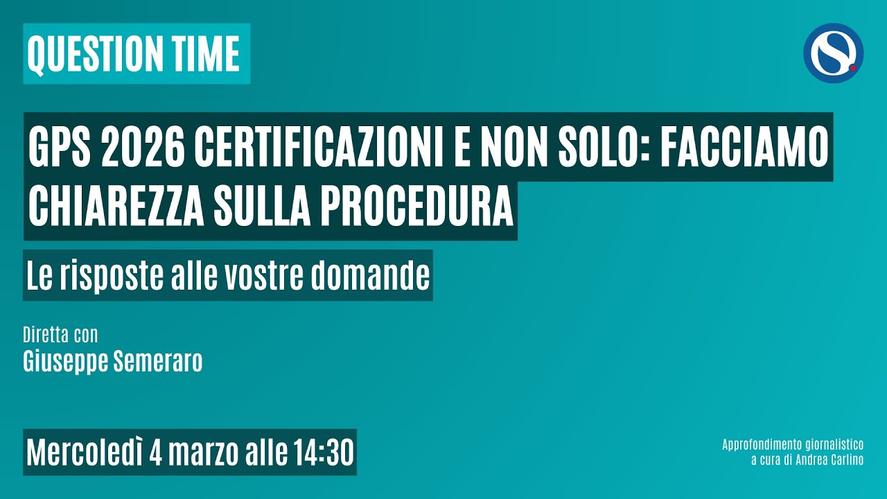GPS 2026, certificazioni e non solo: facciamo chiarezza sulla procedura