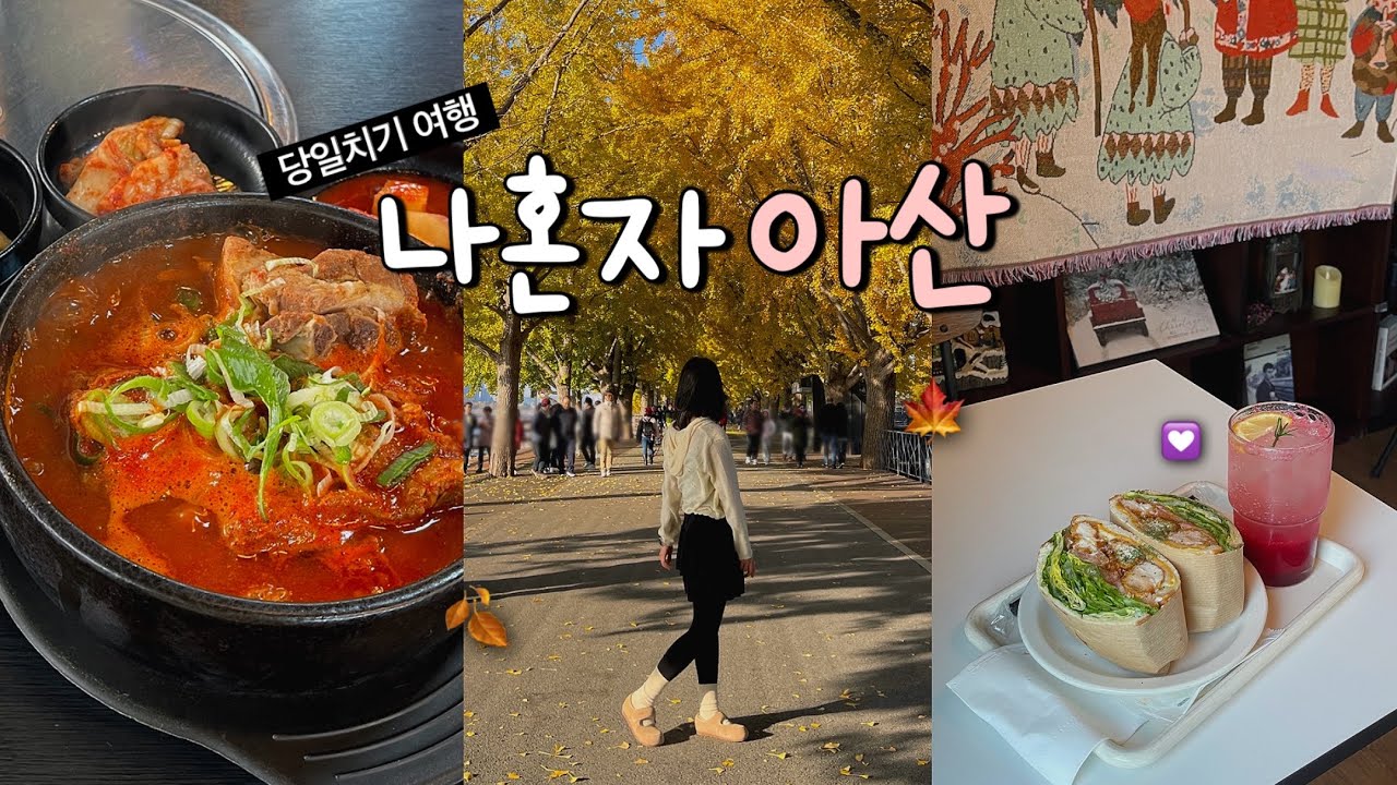 아산 당일치기 여행🍁 곡교천 은행나무길 가을 여행 | 현충사.지중해마을.신정호