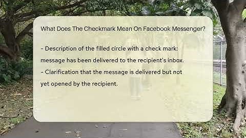 What Does The Checkmark Mean On Facebook Messenger? - Everyday-Networking