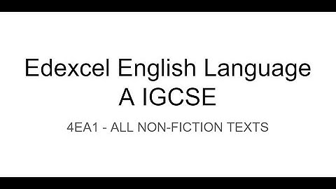 Edexcel IGCSE English Language A (4EA1) | ALL TEXTS FOR PAPER 1