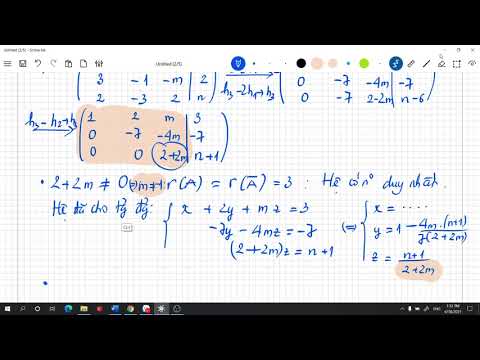 Video Đại số tuyến tính- B7: Giải và biện luận nghiệm hệ... - youtube