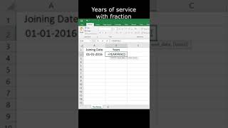 Years of Experience Formula in Excel