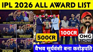 IPL 2026 All A-Z Awards Giving Players | IPL 2026 Awards Ceremony Full Highlights | Ipl Awards 2026