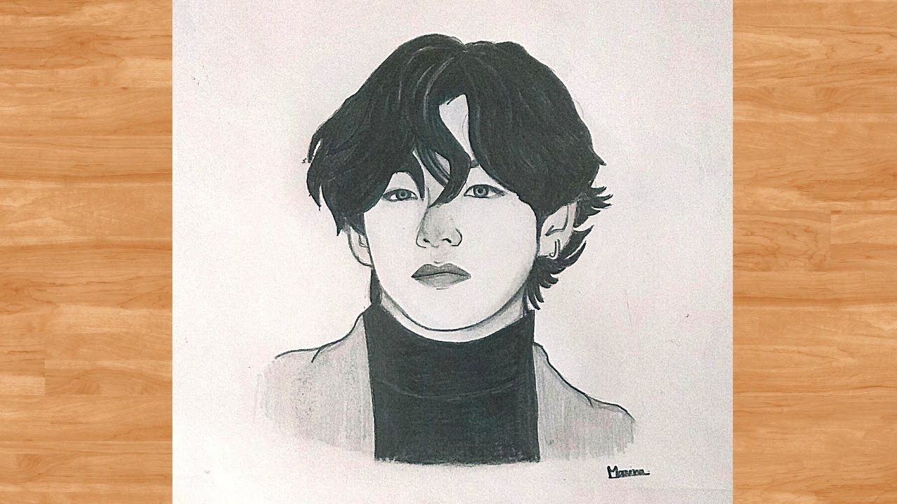 Tiny Tan kim taehyung drawing  BTS V drawing  Pencil sketch  Kim taehyung  BTS drawing  BTS Army  YouTube