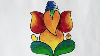 How to Draw Lord Ganesha very easy | Draw Ganesha for kids | Colour full Ganesh Drawing | Akibuki screenshot 2