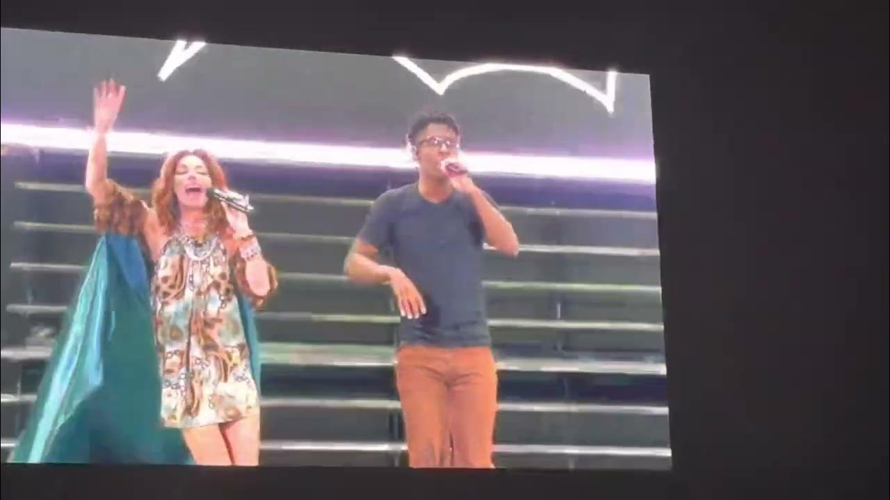 Shania Twain and breland sing on stage together Camden, New Jersey