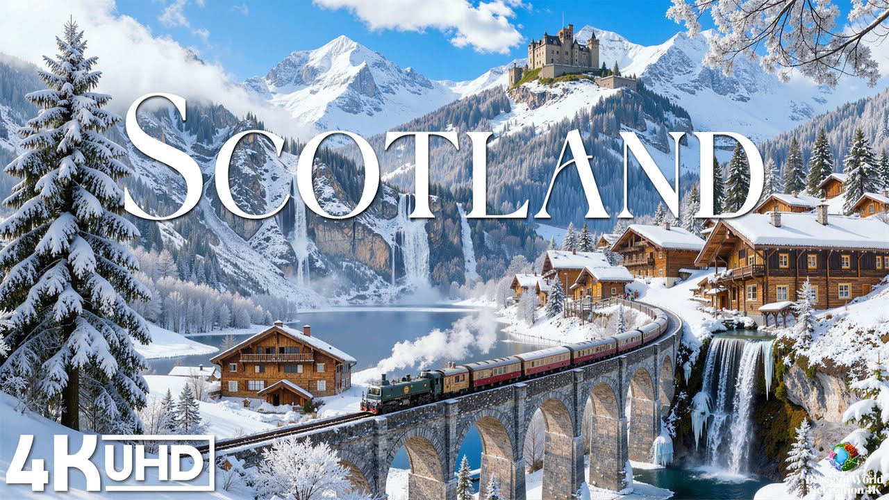 Зимняя Шотландия 4K ❄️ Величественные высокогорья, заснеженные замки и умиротворяющие пейзажи