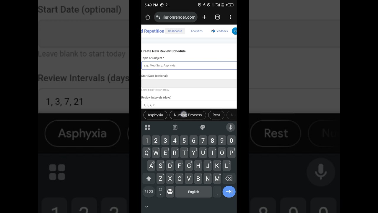 Spaced Repetition Scheduler App Demo Video! 