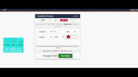 Make 95% income every seconds trading binary options volatility 25 index digits even