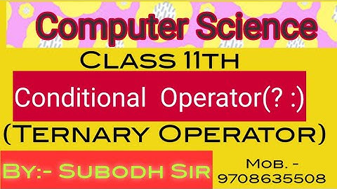 Conditional Operator in C++ Programming Language | JAC | CBSE