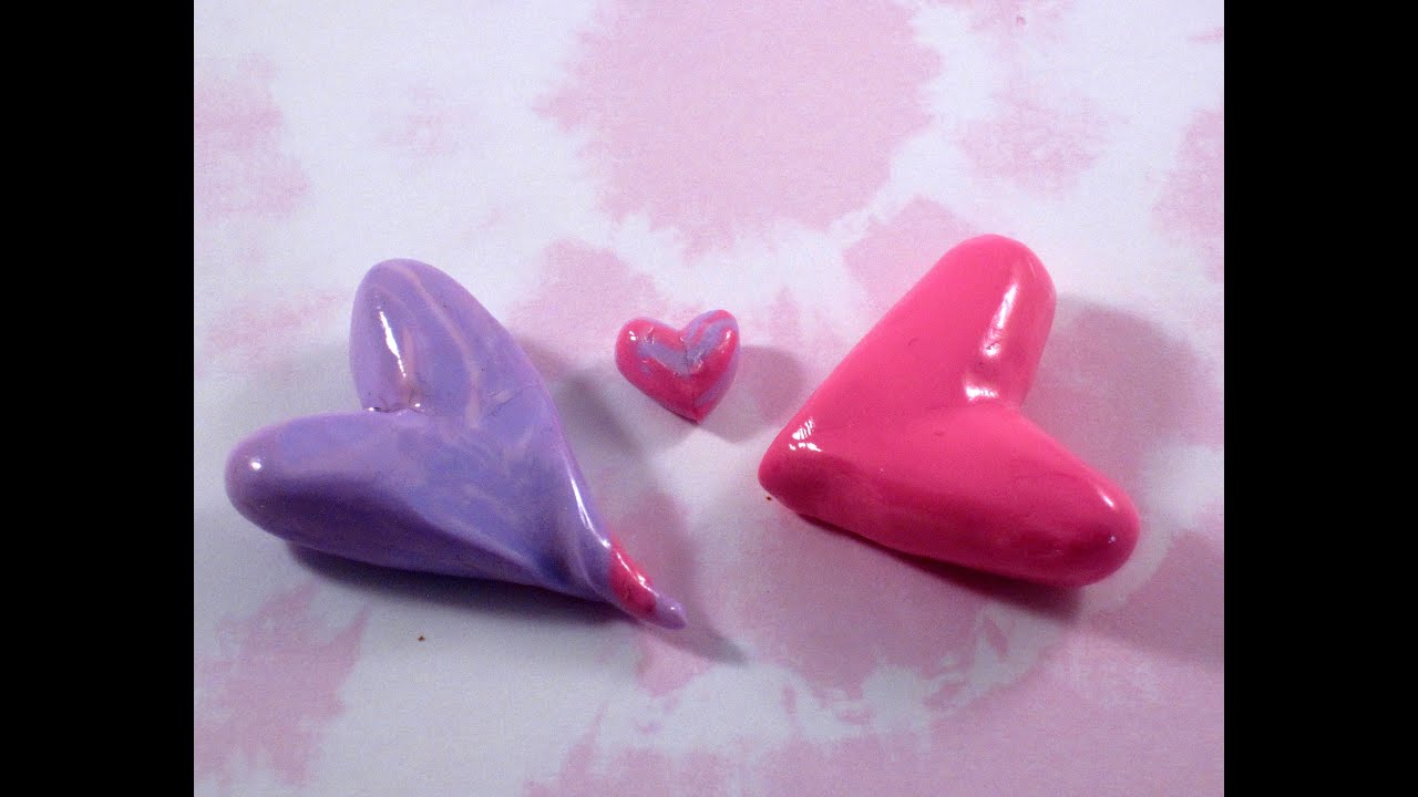 Simple polymer clay heart tutorial - YouTube