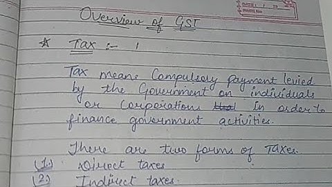 Chapter 1 Overview of GST #bcom #easyexplaination #mdu #handwrittennotes #part1 #gst #gstnotes