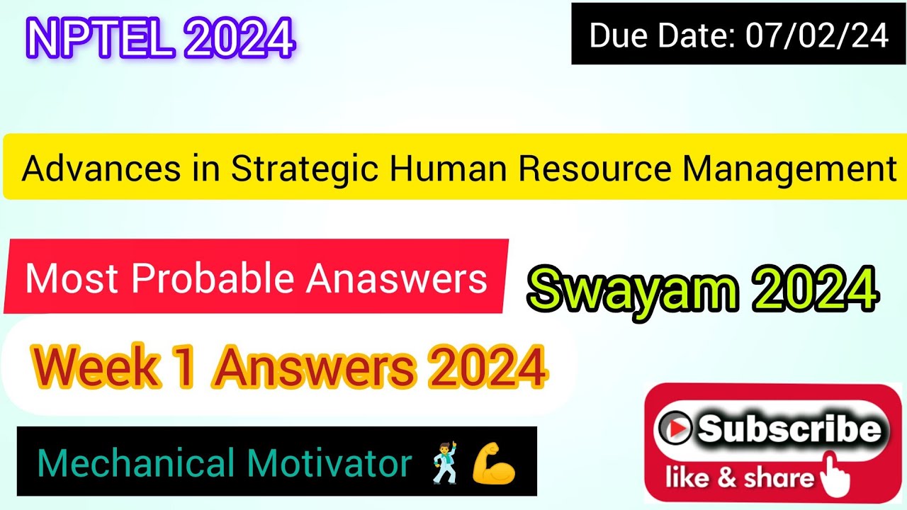 Advances in Strategic Human Resource Management | Week 1 Quiz