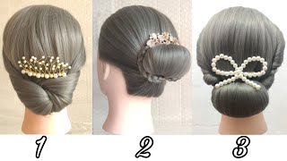 3 Easy & Simple Bun Hairstyles for Short Hair I 3 Tutorial Sanggul Mudah & Simple u/ Rambut Pendek