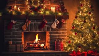 Holiday Ambience Fireplace 🔥 Relaxing Instrumental Christmas Music 🎄 Christmas Fireplace Background