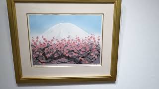 中島千波 「梅花富士」 富士山 絵画 梅 花 風景画 和風 インテリア プレゼント コレクション 新築祝い 開店祝い 木版画