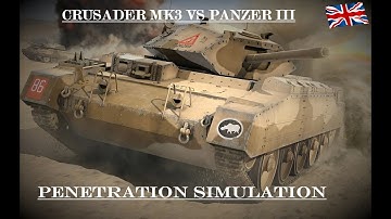 57mm Crusader MK3 AP vs Pz. III  |  Armor penetration simulation