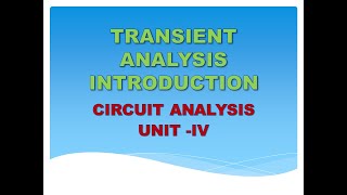 Transient analysis- Introduction