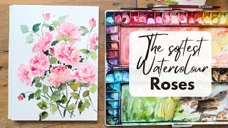 Soft Pinky Vintage Roses Watercolour Tutorial