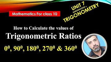 Find the values of trigonometric ratios of 0, 90, 180, 270 & 360 degrees|| Mathematics for class 10